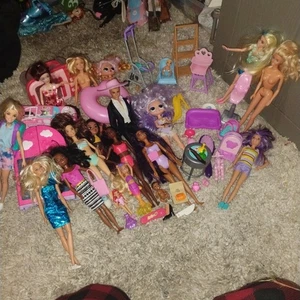 A Lot Of Barbie Dolls And Accessories Collectibles For Kids Other Brands Include - Picture 1 of 6