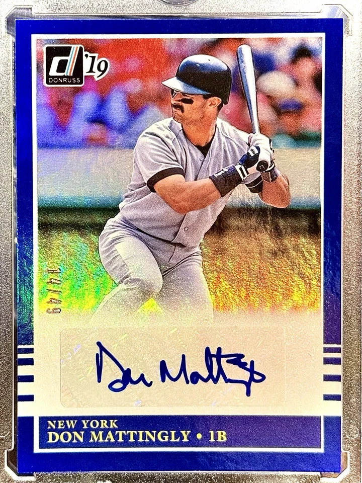 2019 Donruss DON MATTINGLY AUTOGRAPH  CARD - Blue /49 - Yankees - HoF - Image 1 of 1