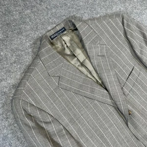 Polo Ralph Lauren Blazer Mens 40R Pinstripe Made Italy Wool Mohair Suit Jacket - Picture 1 of 14