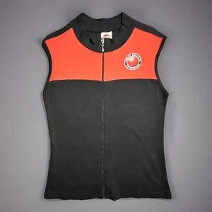 Vintage Y2K Women's Size 1W Harley Davidson Sleeveless Zip Up Vest Orange 0008 - Picture 1 of 12