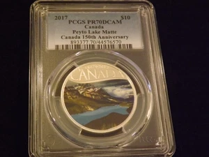2017 $ 10 Peyto Lake Matte 150 Th Anniversary PCGS PR 70 - Picture 1 of 2