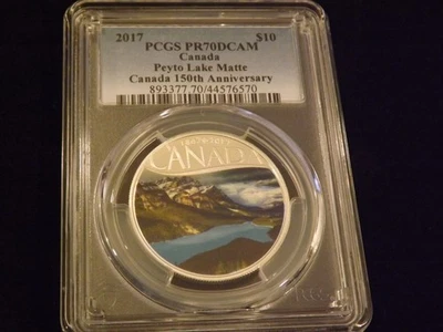2017  $ 10   Peyto Lake Matte    150 Th Anniversary         PCGS  PR 70 - Image 1 of 2