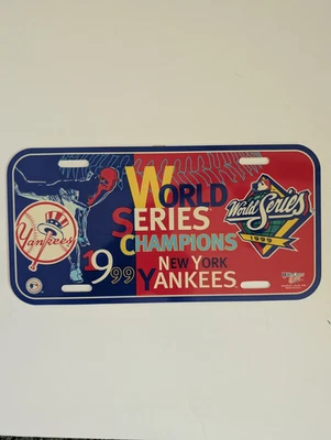 New York Yankees 1999 World Series Champions License Plate WinCraft MLB - Image 1 of 3