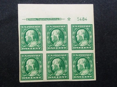 nystamps US Franklin Plate Block Stamp # 383 Mint OG H      N21x3630 - Image 1 of 2