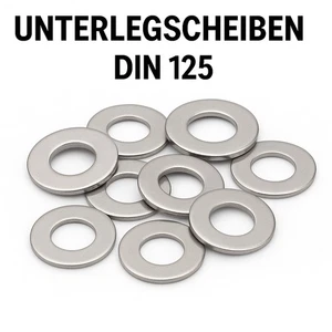 Unterlegscheiben Beilagscheiben U-Scheiben Verzinkt M3 - M30 DIN  125 A  140HV - Bild 1 von 2