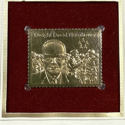 Dwight David EISENHOWER 22K GoldStamp Postal Commemorative Society 1990 - Image 1 of 4