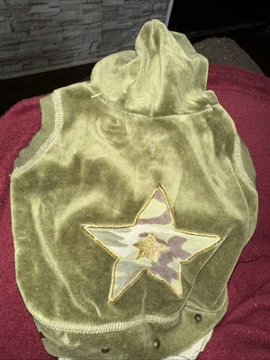 MM Cachorro/Perro Verde Estrella Solitaria Sudadera con Capucha Ribetes Pull Over S 4-6 Lbs Foto 1 de 2