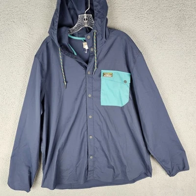 L.L. Chaqueta de lluvia Bean para hombre XL ligera manga larga con capucha frontal a presión 504298 Foto 1 de 4