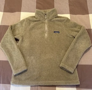 Patagonia Women’s  Los Gatos Fleece 1/4 Zip Tan Beige Pullover Medium Sweater - Picture 1 of 8