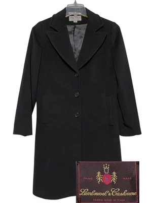 Abrigo Vintage Lana de Cordero Cachemira 6 Bolsillos Minimalista Neutro Lujo Preppy Foto 1 de 4