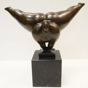 Statue Dancer Acrobat Modern Style Bronze Signed Sculpture - Picture 1 of 10