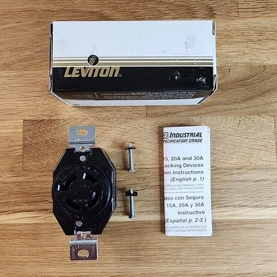 Leviton 2450 Twist Turn Locking Receptacle Outlet L19-20R 20A 277/480V Boxed - Image 1 of 4