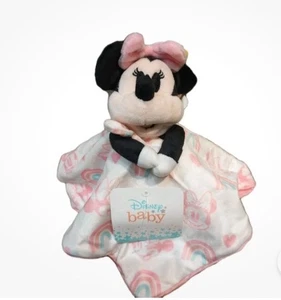 New Disney Baby Minnie Mouse Buddy Blanket Plush Fleece Rainbow Security Blanket - Picture 1 of 5