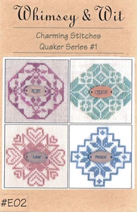 Quaker Series #1 Charming Stitches Pattern E02 by Whimsey & Wit w/ 4 Charms - Picture 1 of 2