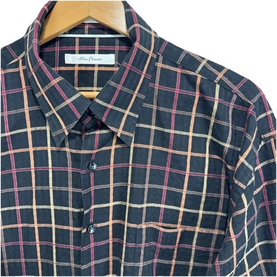 Camisa Alan River Para Hombres Negra Multicolor Ventana Cuadros Abotonada Para Hombre XL Foto 1 de 4