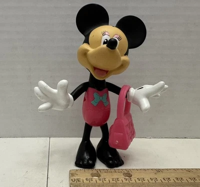 2011 Disney Mattel Minnie Mouse Figura Rosa Traje de Baño 5 1/2" con Cartera Foto 1 de 4