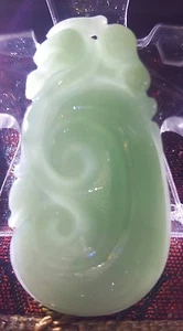 Zertifiziert 100 % natürlich Klasse A Jade Anhänger Ru Yi Glück Feng Shui US-Verkäufer - Bild 1 von 4
