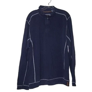 Tommy Bahama Island Fit Navy Blue 1/4 Zip Pullover Sweater Baumwolle Gr. XL Travel - Bild 1 von 5