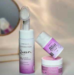 Umai Beauty facial skin care, silicone brush foam + moisturizer + whitening mask