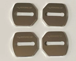 FORD VIGNALE DOOR LOCK BUCKLE COVER STAINLESS STEEL 4 PIECES (SILVER) NOT FIESTA - Picture 1 of 3