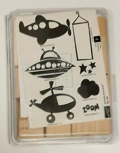Stampin Up BY AIR 7-teiliges Stempelset Raumschiff Hubschrauber Flugzeug, 2006 - Bild 1 von 3