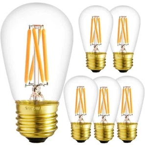 6Pack LED String Replacement Light Bulbs, 4W (30W), 2200K Amber, E26 Medium Base - Picture 1 of 1