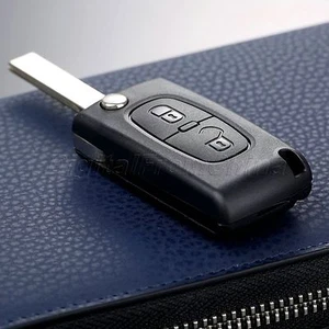 Replacement Remote 2 Button Flip Key Fob Case Shell For PEUGEOT 207 307 308 407 - Picture 1 of 10