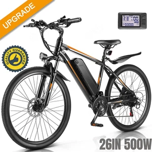 26In 500W Electric Bike Mountain Bicycle ECityBike Commuter EBike 21Speed NEW# - Picture 1 of 16