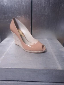 Como nuevo MICHAEL KORS Peeptoes talla 38,5 (am 8M) cuero lacado tacones altos desnudos #S978 - Imagen 1 de 12