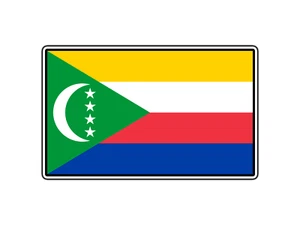#2717 Bandera de las Comoras Mundo País Pegatina Impermeable Vinilo Calcomanía Troquelada Coche - Imagen 1 de 1