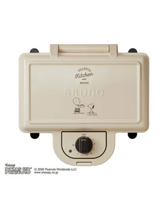 Peanuts Snoopy BRUNO Hot Sandwich Maker Double BOE069-ECRU 100V Japan Domestic  - Image 1 of 4