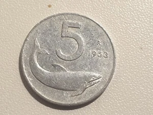 Repubblica Italiana 5 Lire Delfino 1953 - Foto 1 di 3