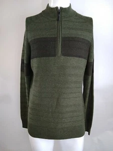 SmartWool Men Ripple Ridge Stripe Half Zip Sweater Green Medium 16466-K90 - Picture 1 of 9