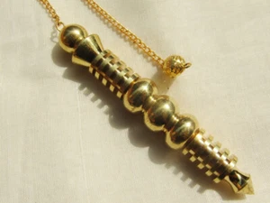 Karnak Brass Orion Metal Healing Pendulum Gold Plated Chamber Healing Dowsing. J - Picture 1 of 3