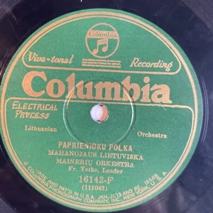 10" 78 RPM-Mahanojaus Lietuviska/Maineriu Orkestra-Frano Polka/Lithuanian/16142F - Foto 1 di 4