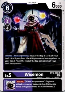 Wisemon BT12-080 C Across Time Digimon TCG - Picture 1 of 2