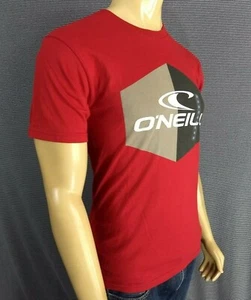 O'Neill Camiseta Nueva Camiseta Hombres Pequeña Roja Gris y Blanca Surf Gráfico SS Algodón - Imagen 1 de 8