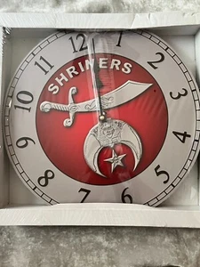 Shriners Wall Clock Sword Scimitar Freemasons Numbers Time Battery NEW! - Picture 1 of 1