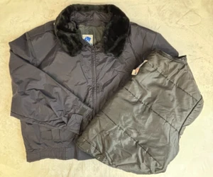 Vtg HORACE SMALL Law Enforcement Police Security Winter Jacket Fur Lined 56R - Picture 1 of 14