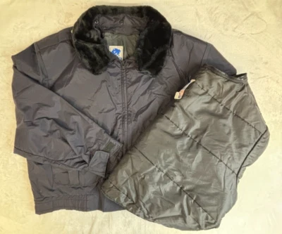 Vtg HORACE SMALL Law Enforcement Police Security Winter Jacket Fur Lined 56R - Image 1 of 4