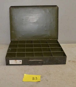 Vintage metal industrial small part jewelers storage cabinet 20 slot bin box B3 - Picture 1 of 7