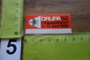 Alter Aufkleber Büro Messe Druck Papier DRUPA 1982 Düsseldorf (mini) - Bild 1 von 2