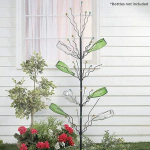 Unique Wine Bottle Holder Tree Metal Garden Stake Outdoor Yard Art Decor 45"H - Picture 1 of 6