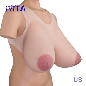IVITA 19XL Big Nipple Artificial Silicone Breast Forms CD TG 12KG Large Boobs - Picture 1 of 6