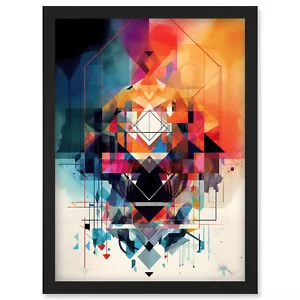 Abstract Geometric Spectral Prism Kaleidoscope Framed Wall Art Picture Print A4 - Picture 1 of 31