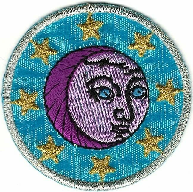 Astrology Moon Face Patch Embroidered Iron on Sew on - Image 1 of 1