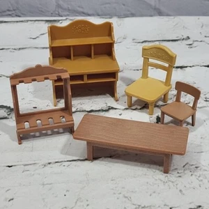 Calico Critters Sylvanian Families Dollhouse Lot Furniture Table Chairs Desk - Picture 1 of 10