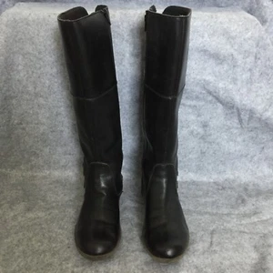 Clarks Knee-High Side Zipper Leather Boots, Women's 9 (Black) - Picture 1 of 7