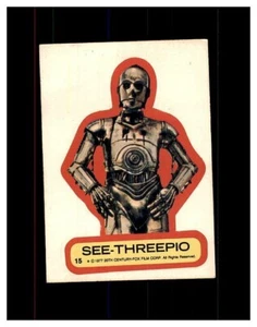 Vintage 1977 Topps Star Wars Trading Card Sticker #15 See-Threepio C3P0 C3PO - Picture 1 of 3