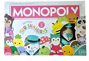 Monopoly Squishmallows Collectors Edition Board Game Exclusive Cam The Cat Plush - Picture 1 of 7